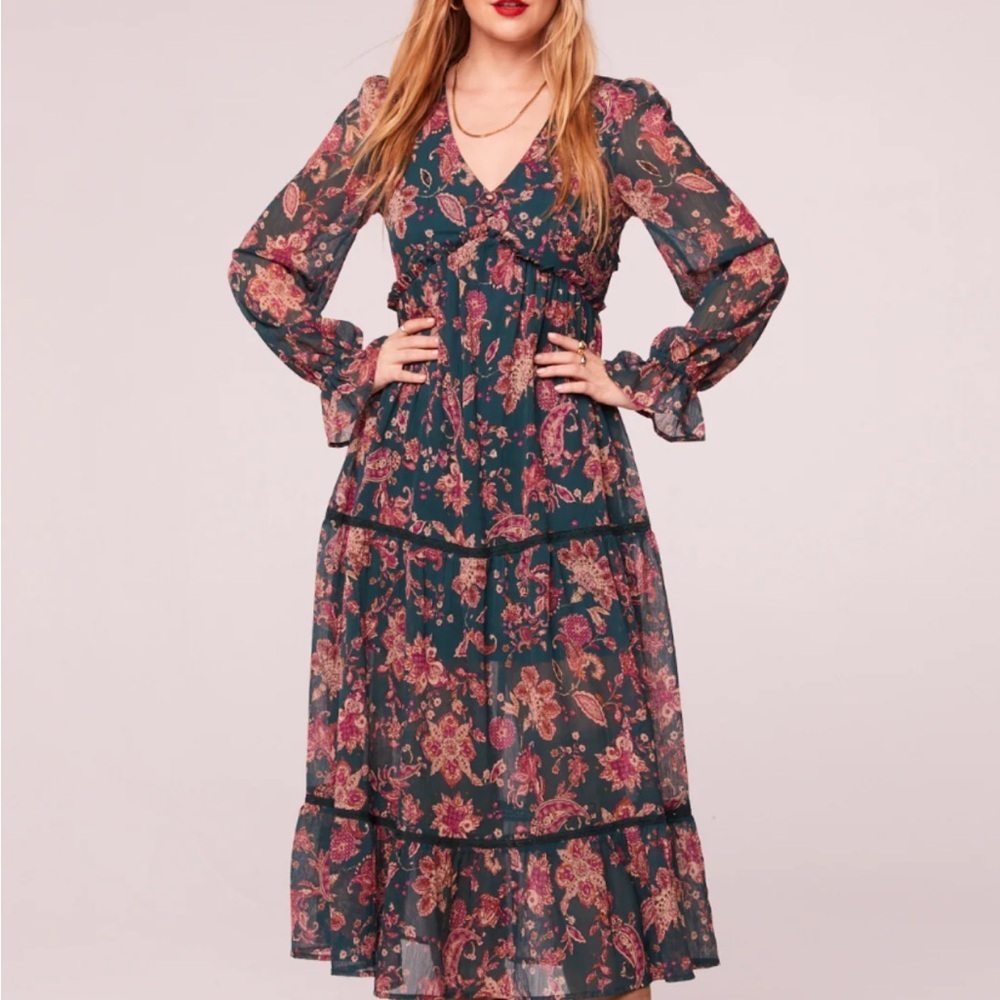 Band of the Free PINE PAISLEY EMPIRE WAIST MIDI DRESS - Picture 2 of 4
